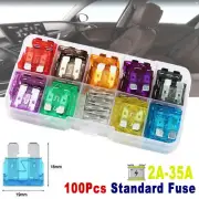 100 x Assortment Automotive ATC ATO Auto Fuses Kit Standard Medium Blade Fuse