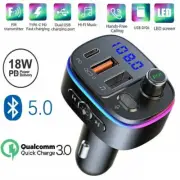 Car Bluetooth FM Transmitter Receiver Radio MP3 Wireless Adapter USB PD Charger (for: Daihatsu)