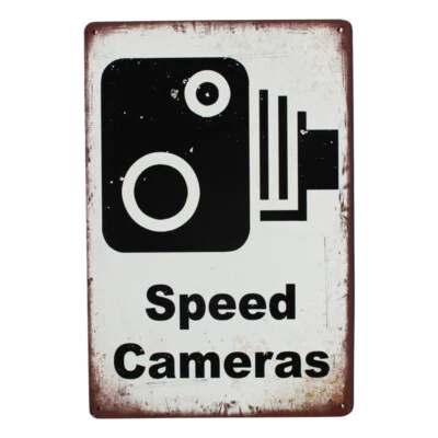 Warning Sign Tin Sign 200x300mm Metal Speed Cameras High Quality