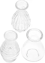 3Pcs Wide Mouth Refillable Fragrance Diffuser Jars Essential Oil Glass Bottles with Elegant Design for Housewarming and Home Decoration
