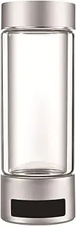 Portable Hydrogen Rich Water Bottle Hydrogen Water Generator Ionizer With Hydrogen Nasal Straw And Bottle Adapter 3-Mins Hydrogen Content Up To 2000 PPB Double Wall Borosilicate Glass Bottle 300 Ml(Si