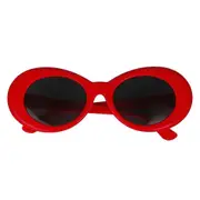Retro Clout Goggles Oval Mod Fashion Kurt Cobain Inspired Glasses White red