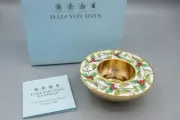 Halcyon Days Enamels Mistletoe Candle Votive Holder Tea Light Gold Metal NEW