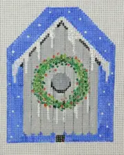 Hand-painted Needlepoint Canvas, Christmas Bird Feeder, 18m