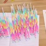 100 件裝彩虹多色水彩筆熒光筆彩虹筆芯中性炫彩筆芯學校用品