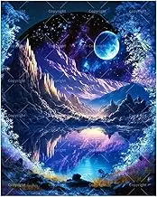 TAOPAOLAB Fantasy Night Paint by Numbers Kit for Adults - DIY Glowing Mountains and Moonlight Reflection Painting on Canvas 16x20 Inches, Acrylic Paint Set, Suitable for Beginners, Art for Decoration