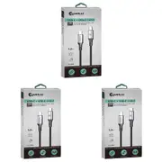 3x Sansai Type-C w/ High-Speed Charging & Data Transfer Cable 60W 1.2 m Black