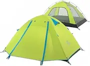 Naturehike P-Series Aluminum Pole Tent with New Material Waterproof Backpacking Tent Ultralight Person Lightweight Camping Tents 1/2 People Hiking Aluminum Frame Double Layer 210T65D Embossed Design