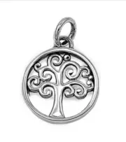 Sterling Silver Pendant Tree of Life 14mm (0.56 inch)