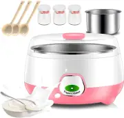 Automatic Yogurt Maker, 800Ml Yogurt Maker with 3Pcs 100ML Glass Jars and 1 Stai