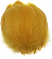100Pcs Natural Colorful Goose Feathers for DIY Crafts Christmas Decoration (Gold