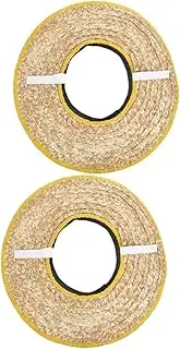 CLISPEED 2pcs Hard Hat Sun Shade Straw Visor for Workers Durable Breathable Construction Helmet Accessory with Wide Brim for Sun Protection and Comfort Outdoor Work Random Color