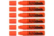 Texta Jumbo Liquid Chalk Marker Dry Wipe Orange 15mm Nib Thick Pack 6