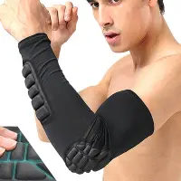 在飛比找Yahoo奇摩購物中心優惠-加長蜂窩墊防撞袖套 (蜂巢式運動防護手套/加壓縮護臂套護手臂