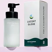 [Lucent Globe] Foaming Hand Soap Dispenser Bottle – Frosted Glass, Stainless Steel Pump, Reusable & Plastic-Free, 300ml. (Note: Handsoap Sheets Not Included)