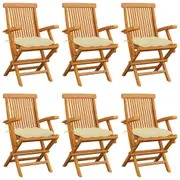 Garden Chair with Cushions Outdoor Patio Chair Seat Solid Teak Wood vidaXL