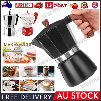 Stovetop Espresso Maker Aluminium Stovetop Coffee Maker Moka Coffee Pot 300ML AU