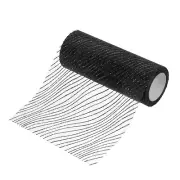 6" x 10 Yards Sheer Glitters Yarn Ribbon Nylon Wave Mesh Ribbon(Black)