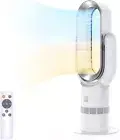 2 in1 Cooler Bladeless Fan 66.5cm Cooling Heating Portable Tower Fans Remote Con