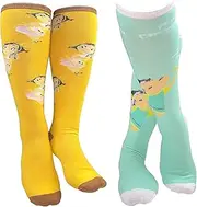 Girls' Mary Blair Cute Fun Artistic and Colorful Knee Hi Socks - 2 Pair