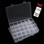 2 Pack 24 Grids Clear Plastic Organizer Box Fixed Compartment Storage