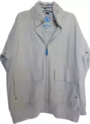 AIGLE ACTIMUM MEN BEIGE JACKET Coat Zip Hoodie Size 2XL MTD WIND WATER PROOF New