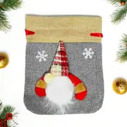 Grey Faceless Gnome Hessian Drawstring Gift Bag