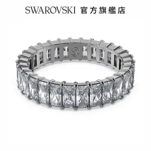 【SWAROVSKI 官方直營】SWAROVSKI 施華洛世奇 Matrix 戒指 長方形切割 灰色 鍍釕-50 交換禮物