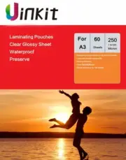 A3 Thick Hot Laminate Pouches Transparent Sheets 250Micron - 60 Sheets Uinkit