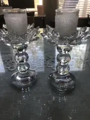 Lotus Flower Candle Holder - Set Of 2 . High Quality Crystal