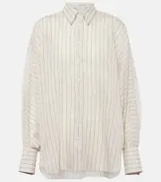 [Brunello Cucinelli] Brunello Cucinelli Cotton-blend lamé shirt AU 16 multicoloured