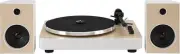 T170A-WH Automatic Belt-Drive 2-Speed Bluetooth Turntable Shelf System with S...