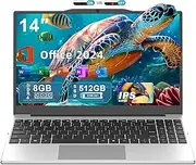 Fsjun Office 2024/Win11 Pro 14 Inch Full Size Numeric Keypad Laptop, Celeron N5095 (Up to 2.9), 8G RAM (up to 32GB Expansion), 512G NVMe SSD, 1920P IPS FHD, 180° Hinge/WiFi/BT, PC, Laptop, PC