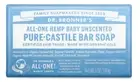 Dr Bronner's Hemp Baby Unscented Pure-Castile Bar Soap 5 oz