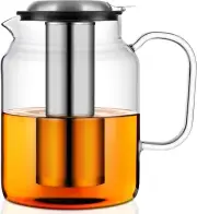 85Oz Glass Teapot with Stainless Steel Removable Infuser, Stovetop & Dishwasher
