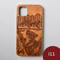 在飛比找PChome24h購物優惠-Woodu 木製手機殼 萌系無尾熊 iPhone 11適用