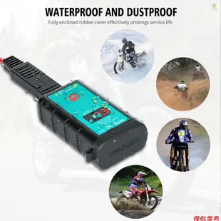 Casytw 摩托車 USB 充電器雙 USB 摩托車快速充電 3.0 帶電壓表 1.4m OT 延長線適用於 DC12