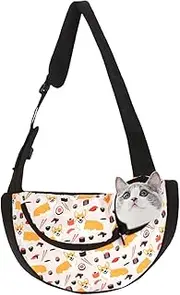 Generic Pet Sling Carrier Dog Cat Hand Waterproof Sling Shoulder Bag Escape-Proof Mesh Pet Carrier with Safety Lock Breathable Lightweight Cat Backpack PE Base Waterproof Design for Small Dogs Cats