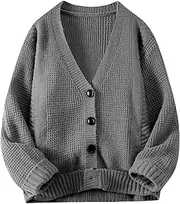 [Mkjuuior] Winter Men's Cardigan V-Neck Cardigan Casual Sweater Loose Long-Sleeved Comfortable Sweater