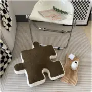 Alien Puzzle Pillow Plush Pillow Home Decoration Building Block Puzzle Green