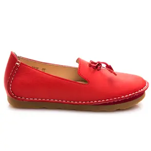 G.Ms. MIT系列-牛皮縫線蝴蝶結休閒鞋-紅色
