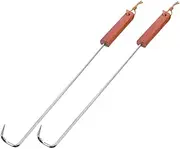 PEPLAYTAL 2Pcs BBQ Fork Barbecue Meat Hooks for Grilling Camping and Outdoor Cooking Heat Resistant Easy to Clean Forks for Joyful Gatherings and