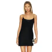 NEW DION LEE REVOLVE BLACK VELVET MINI DRESS US 4