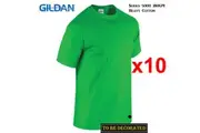 10 Packs Gildan T-SHIRT Basic Tee S - 5XL Small Big Men Heavy Cotton (Irish Green)