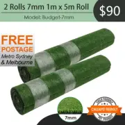 10SQM 2 Rolls 1m x 5m Budget-7mm Artificial Grass Synthetic Turf Grass