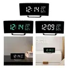 LED Digital Alarm Clock Curved Screen Table Clock for Bedroom Classroom Dorm