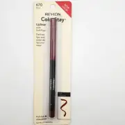 Vtg Revlon Color Stay Liner for Lips With Soft Flex WINE #670 Built n Sharpener