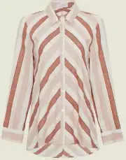 WOW! New Tags Pearl by Lela Rose striped linen button down top small $315