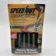 Speed Out Titanium Damaged Screw Extractor Kit, 4 Pieces set