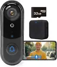 FHD Video Doorbell Camera with 32 GB SD Card, Wireless Doorbell Camera Outdoor,